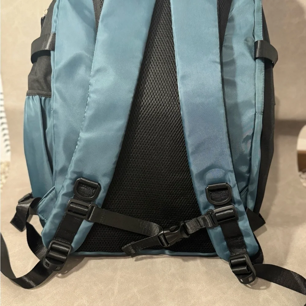 Convertible Travel Backpack w/ USB Charging Port – Teal & Black Laptop Backpack